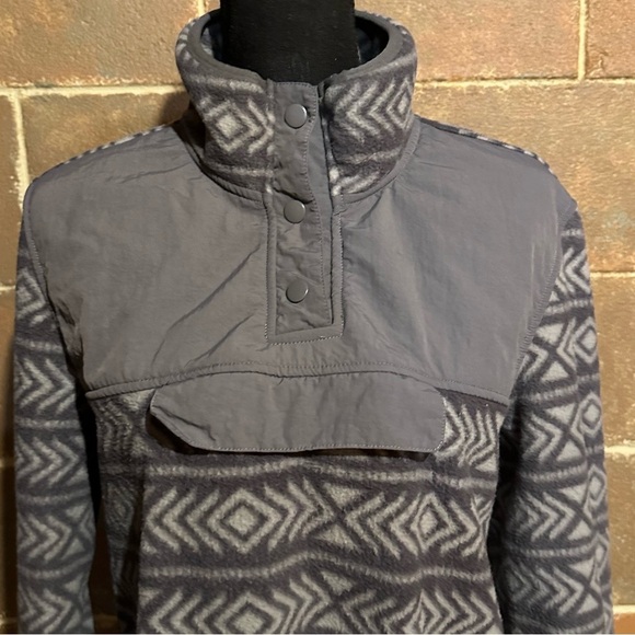 Sierra Designs Gray Geo Print Fleece Pullover Jacket Top Women's L Large - Picture 3 of 8